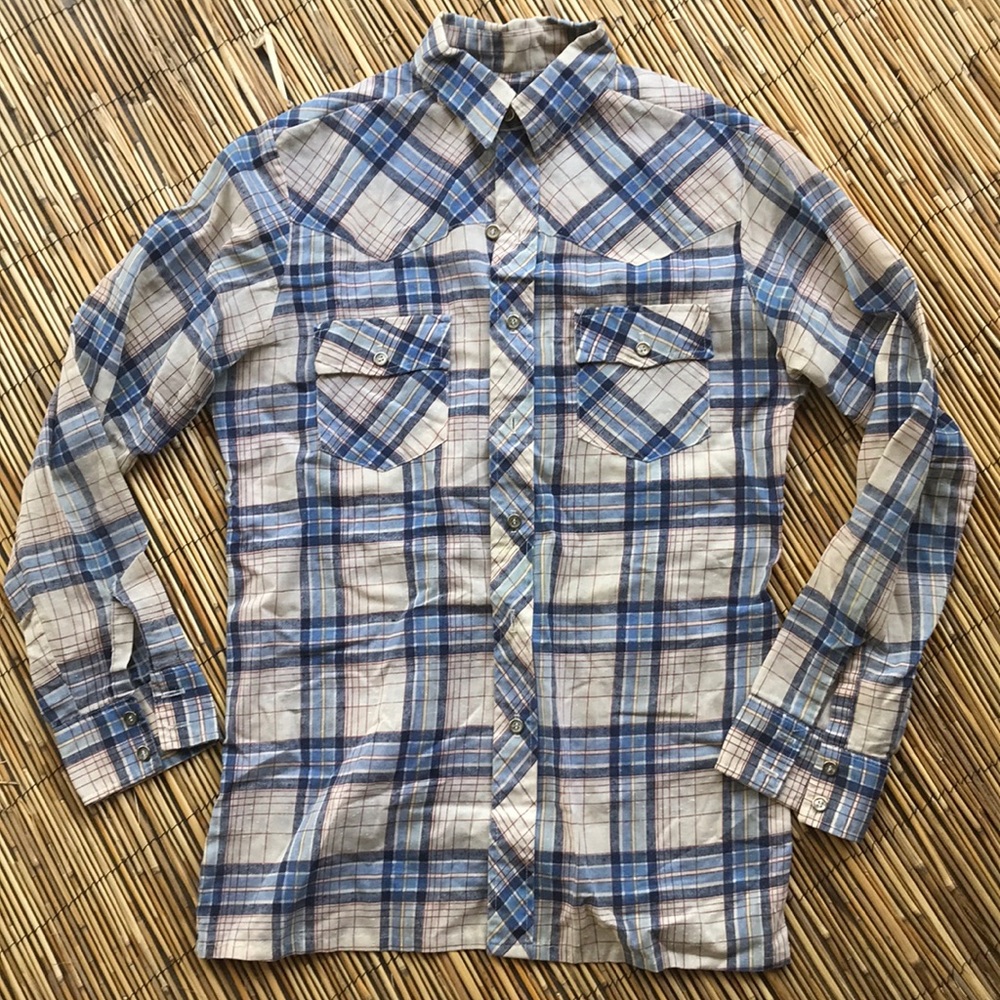 Vintage 70s Plaid Long Sleeve Shirt